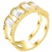 Χρυσό δαχτυλίδι Κ14 με baguette ζιργκόν